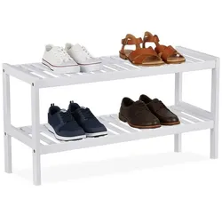 Relaxdays Schuhregal aus Bambus Weiß