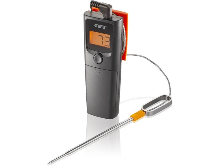 Grillthermometer GEFU CONTROL , schwarz, B:5cm H:3cm T:24,3cm, Edelstahl, Kunststoff, Temperaturmessgeräte, Grillthermometer, App-gesteuert mit bis zu 30 Meter Reichweite in Echtzeitübertragung