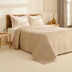 Karaca Alice Tagesdecken-Set, Doppelbett, Beige