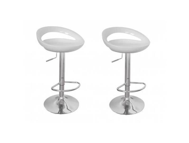 Tabouret design Cosmo lot de 2 blanc Stylashop - Contemporain - Design - Réglable en hauteur - Intérieur