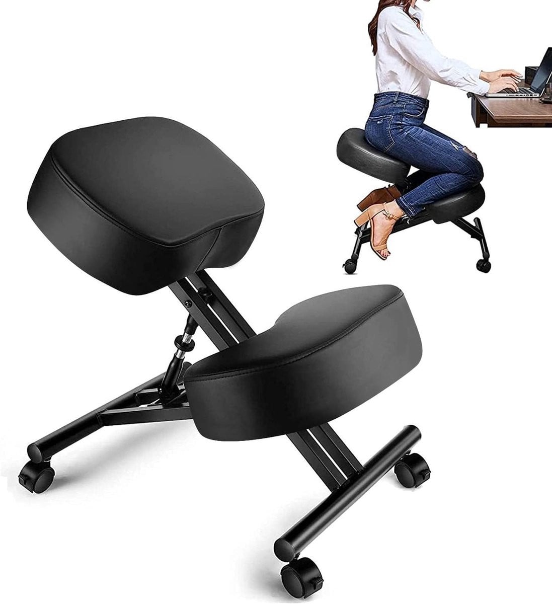 Ergonomische Kniestoel Bureaustoel met Kniekussen voor Thuiswerkplek