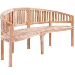 Helloshop26 - Bananenförmige Gartenbank Terrassenmöbel 200 cm massives Teakholz 02_0011710