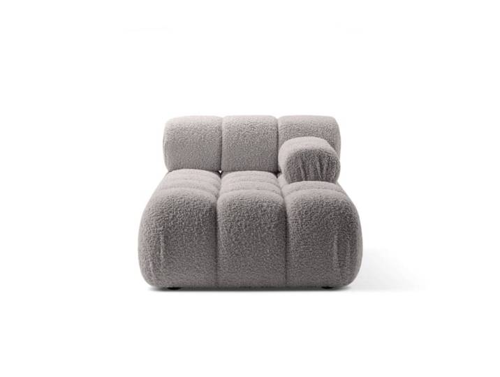 Méridienne droite en bouclé gris clair