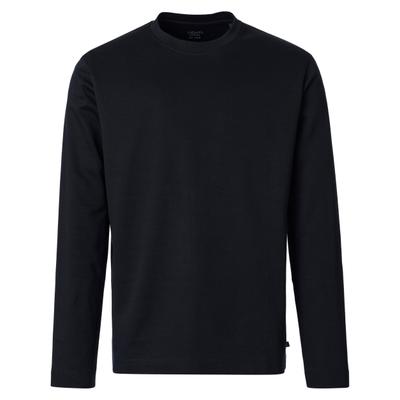 Langarmshirt VENTI "VENTI T-Shirt langarm uni", Herren, Gr. M, schwarz, 95% Baumwolle, 5% Elasthan, Shirts Langarmshirt