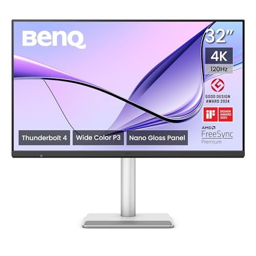 BenQ MA320UG 32 inch 4K UHD 120Hz Nano Gloss Monitor voor Mac-creators, Wit