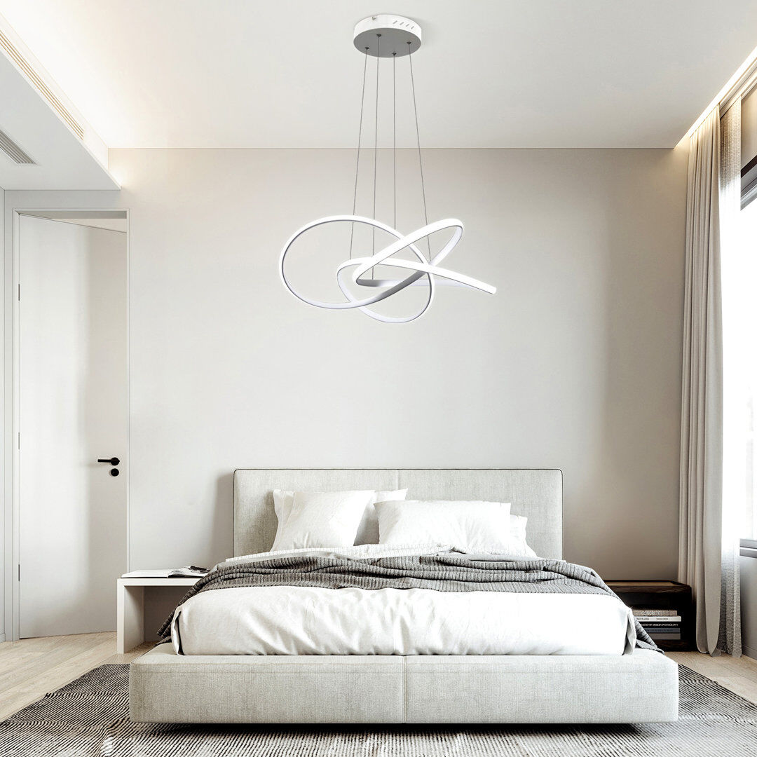 Ivy Bronx Temelec 1 - Light LED Unique/Statement Pendant White 16cm H X 62cm W X 62cm D