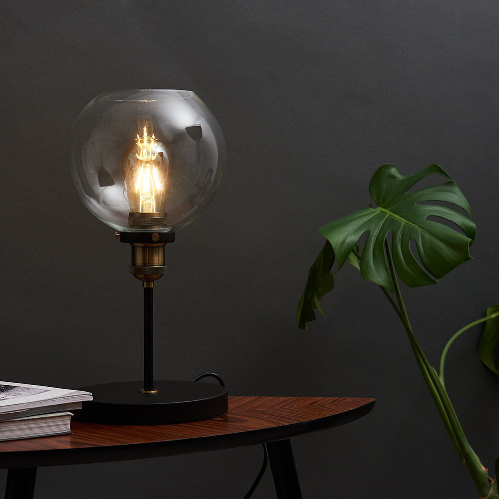 Borough Wharf Hansen Metal Table Lamp Black 40cm H X 20cm W X 20cm D