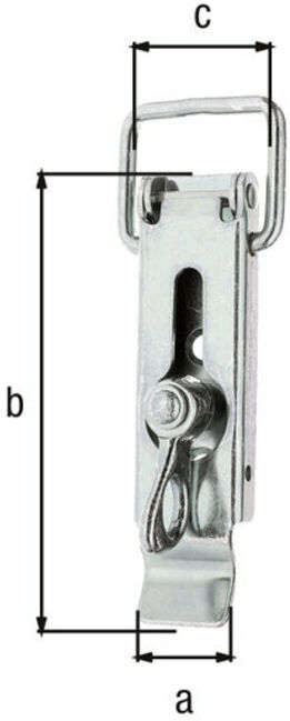 GAH Alberts Fermeture à levier pour caisse avec verrou et œillet L93mm acier jaune galvanisé (347772)