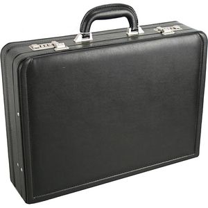 D&N Aktenkoffer 2631 Tradition, schwarz, mit 2 Zahlenschlössern und Dehnfalte, aus Kunstleder