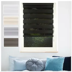 Ondeco Doppelrollo Just Klemmfix  Seitenzugrollo Blickdicht Klemmfix Farbe: Anthrazit, Größe: 80x210 cm