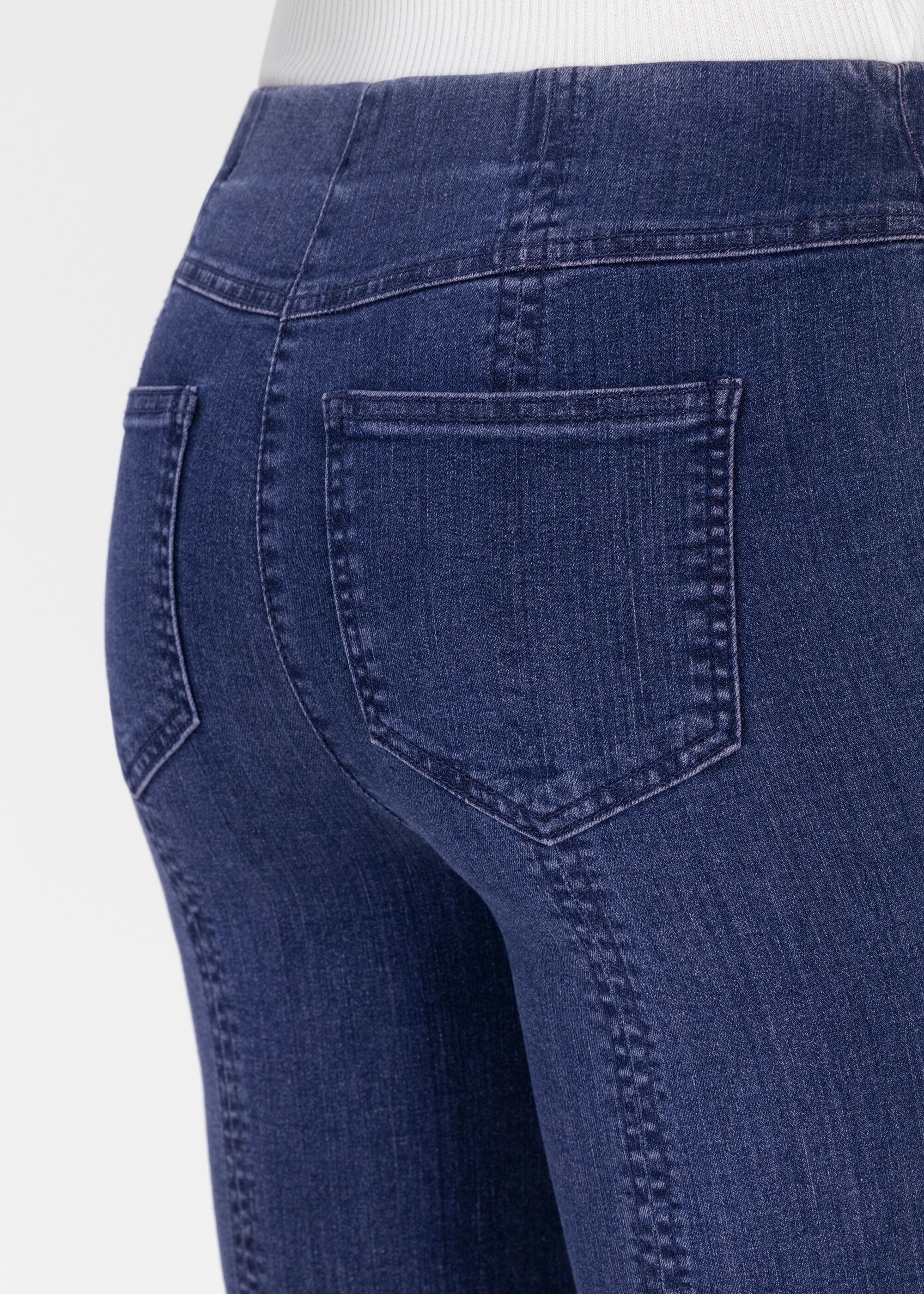 3/4-Jeans STEHMANN "Igor3-680W", Damen, Gr. 36, N-Gr, blau (fjord navy (stone)), Denim/Jeans, Obermaterial: 89% Baumwolle, 10% Elastomultiester, 1% Elasthan, unifarben, schmal 3/4-Länge, Jeans 3/4-Jeans, 3/4- Jeans-Leggings mit Stretch fjord navy (stone) 
