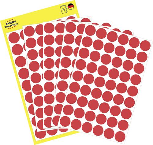 Avery-Zweckform 3141 Markierungspunkte Etiketten Ø 12mm Rot 270 St. Permanent haftend Papier