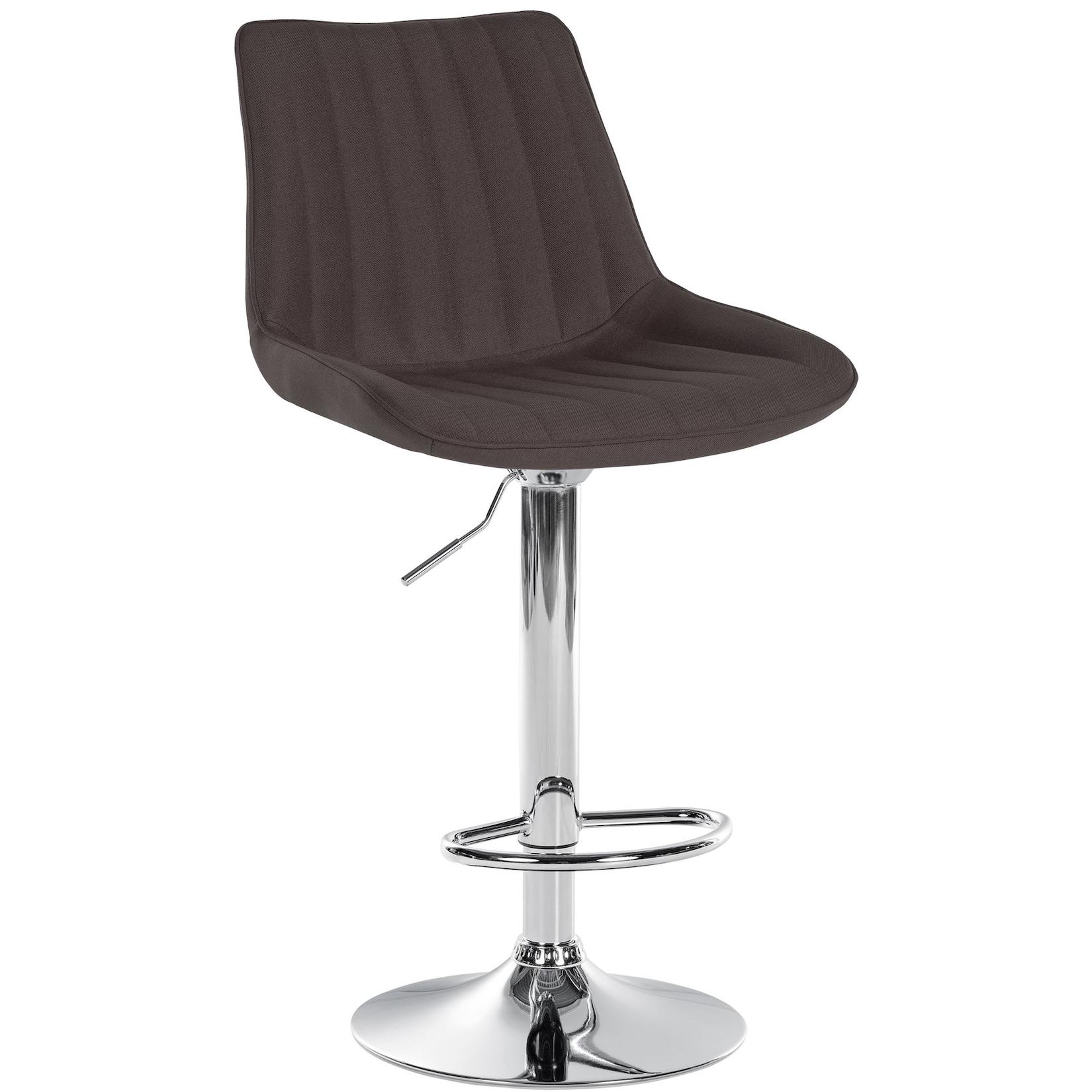 CLP Barhocker Toni Stoff chrom - Farbe: taupe, Gestellfarbe: chrom