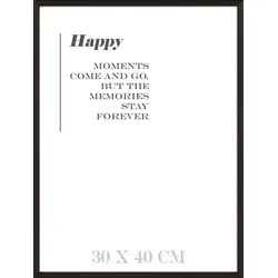 Intertrading Bilderrahmen Happy 31,5 x 41,5 cm Holz Schwarz XL (Extra Large)