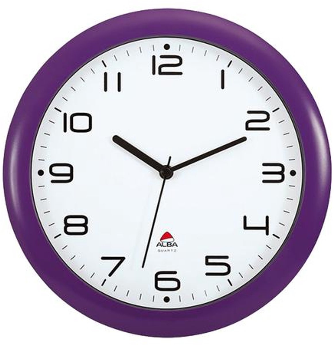 De Alba HORNEW wandklok met stille werking, Paars, Diameter: 30 cm