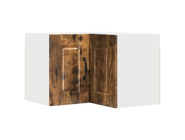 Leasha Eckschrank oben für Küche, Wandschrank, Küchenoberteil, Portweiche, Raucheiche, 57 x 57 x 40 cm