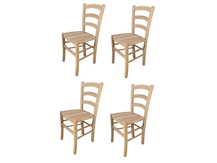t m c s Tommychairs - 4er Set Stühle Venezia für Küche und Esszimmer, robuste Struktur aus poliertem Buchenholz, unbehandelt und 100% natürlich, Sitzfläche aus poliertem Holz