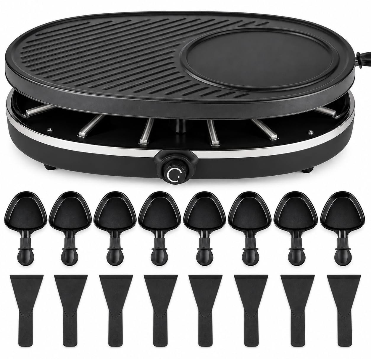 Raclette Set voor 8 Personen met Pannen en Schrapers