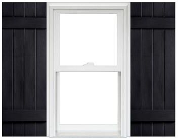 Polaris Homeside 4 Board and Batten Joined Vinyl Shutters (1 Pair) 14-1/2 Inch x 55 Inch - 050 Black