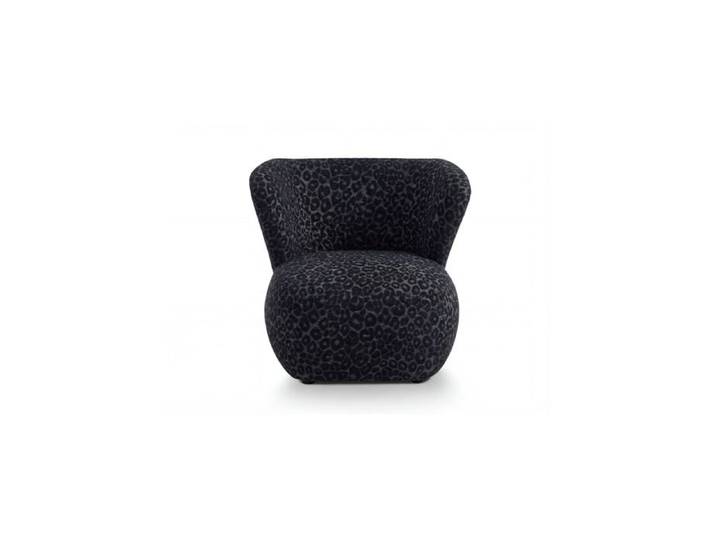 CAPRI - Fauteuil tissu imprimé animalier - Noir