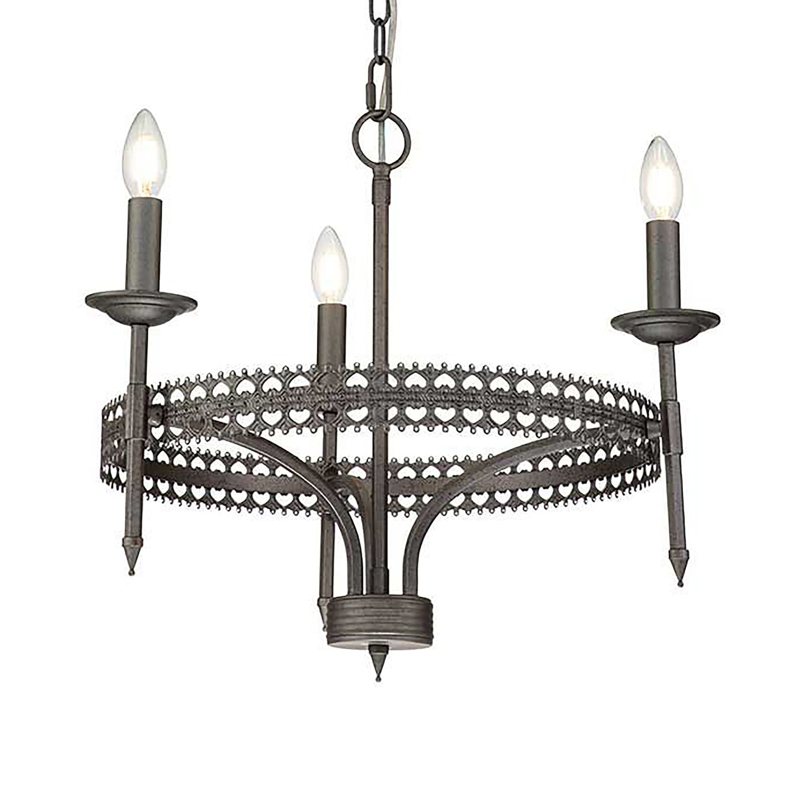 home24 Kroonluchter Crown zilver/zilvergrijs B/D/H: 57 x 46 x 56 cm