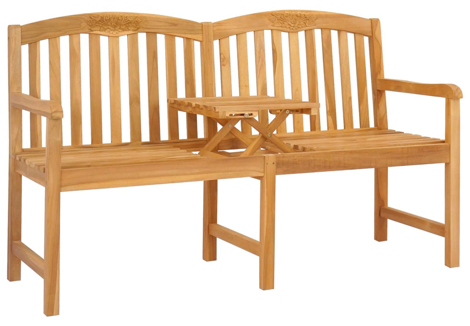 Handgefertigte Rosenbank 150,5 x 60 x 95 cm Massivholz Teak