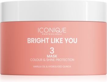 ICONIQUE Professional BRIGHT LIKE YOU Colour & Shine Protection Mask máscara protetora regeneradora para cabelo pintado 200 ml. BRIGHT LIKE YOU Colour & Shine Protection Mask