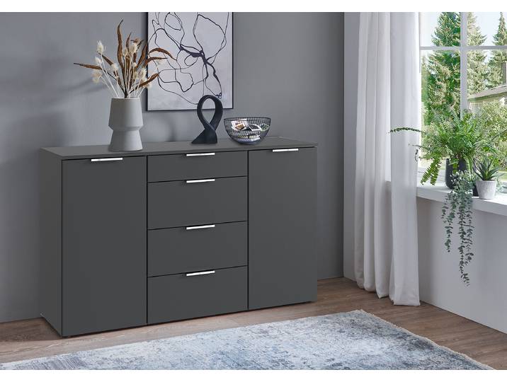 Sideboard Level36 - Breite 135 cm 135 x 84 x 41cm Grau/Graphit