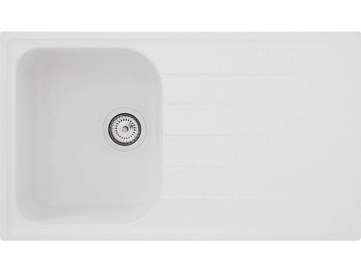 Einbauspüle RESPEKTA ORLANDO86X50B , weiss (weiß), B:86cm T:50cm, Verbundwerkstoff, Küchenspülen, Einbauspüle