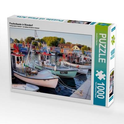 CALVENDO Puzzle Fischerboote in Niendorf | 1000 Teile Lege-Größe 64x48cm Foto-Puzzle für glückliche Stunden