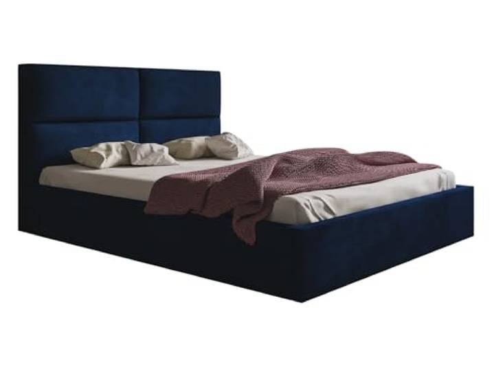 Emporius Polsternett 180x200 Terra - Doppelbett mit Bettkasten, Bett mit Lattenrost - Polsterbett 180x200 (Dunkelblau - Kronos 09)