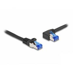 Delock 80219 RJ45 Patchkabel CAT 6a S/FTP 2.00 m Schwarz 90° nach links gewinkelt 1 St.