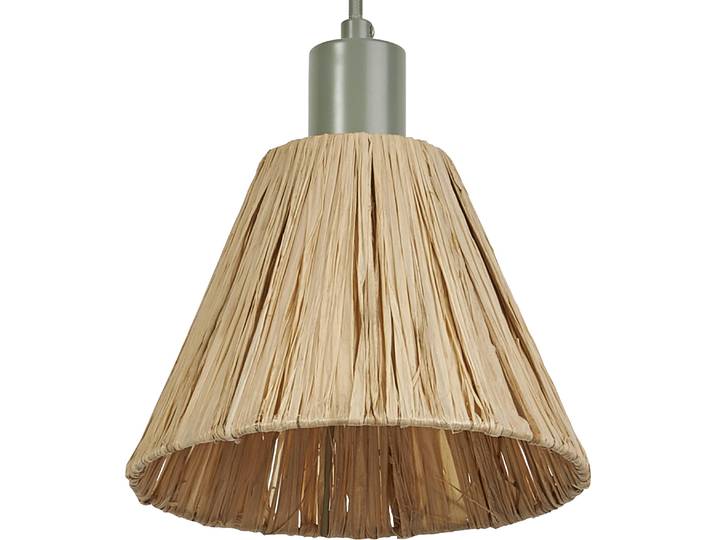 OSRAM Pendelleuchte Decor Raffia grün-braun aus Bast und Metall, E27, 200 mm Durchmesser, langlebig durch austauschbare Lichtquelle, einfache Montage