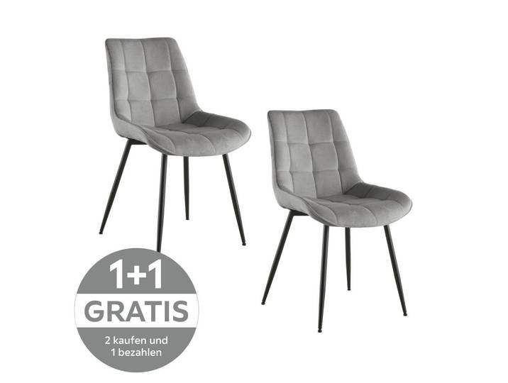 Polsterstuhl Lenny Leinenoptik Grau