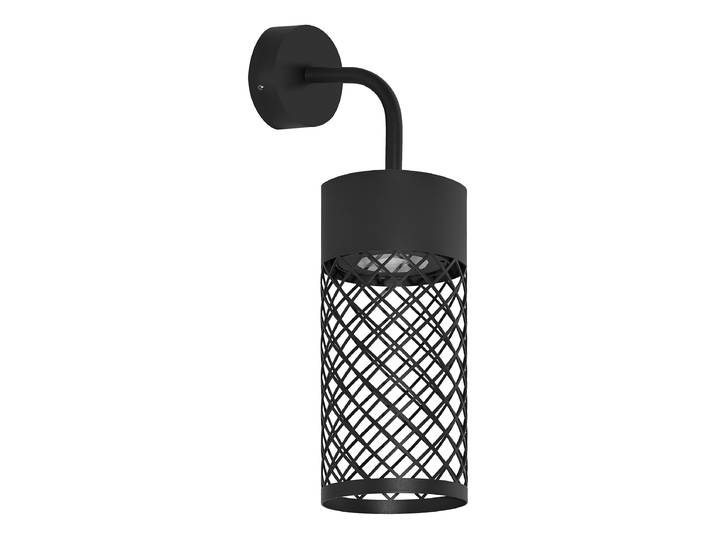 LED-Wandleuchte Ø 10cm Schwarz/Schwarz