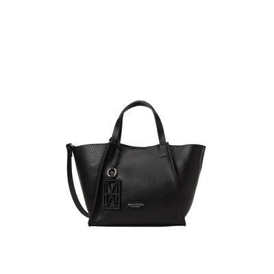 Umhängetasche MARC O'POLO "aus fein genarbtem Rindleder", Damen, Gr. B/H/T: 12cm x 30cm x 12cm, schwarz, Leder, Taschen Umhängetasche