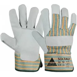 Hase, Schutzhandschuhe, Arbeitshandschuh Soltau Safety 12 Paar Grösse: 9, Weiss (9)