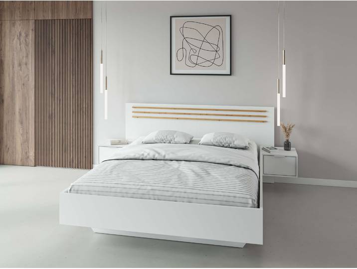GOODproduct Bettgestell Caleera mit zwei Nachttischen (Schlaffläche 180x200 cm) Set, Bettgestell, mit Schubladen, BxTxH 265x204x96 cm