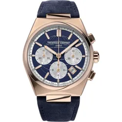 Frederique Constant Highlife Chronograph Automatic FC-391NS4NH4 - Matt with globe pattern embossed in the center,blau - 41mm