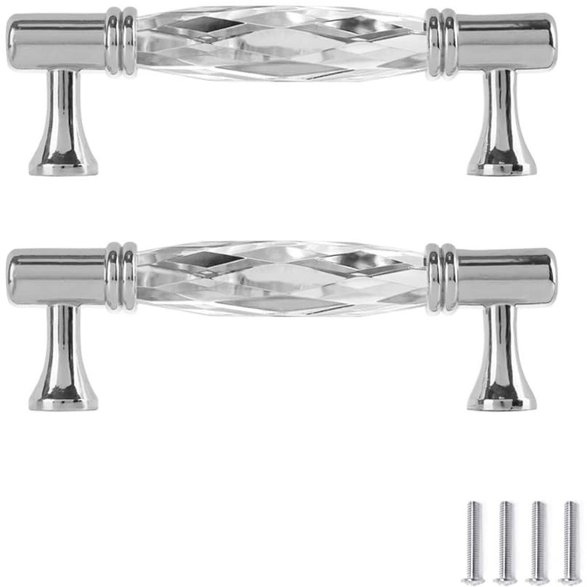 OmGoods Dailygoody Crystal Lade Handgrepen - Elegante Kastknoppen - Zilver - 2 Stuks