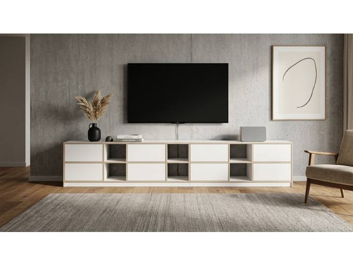Breites Sideboard nach Maß Multiplex Multiplex Weiß