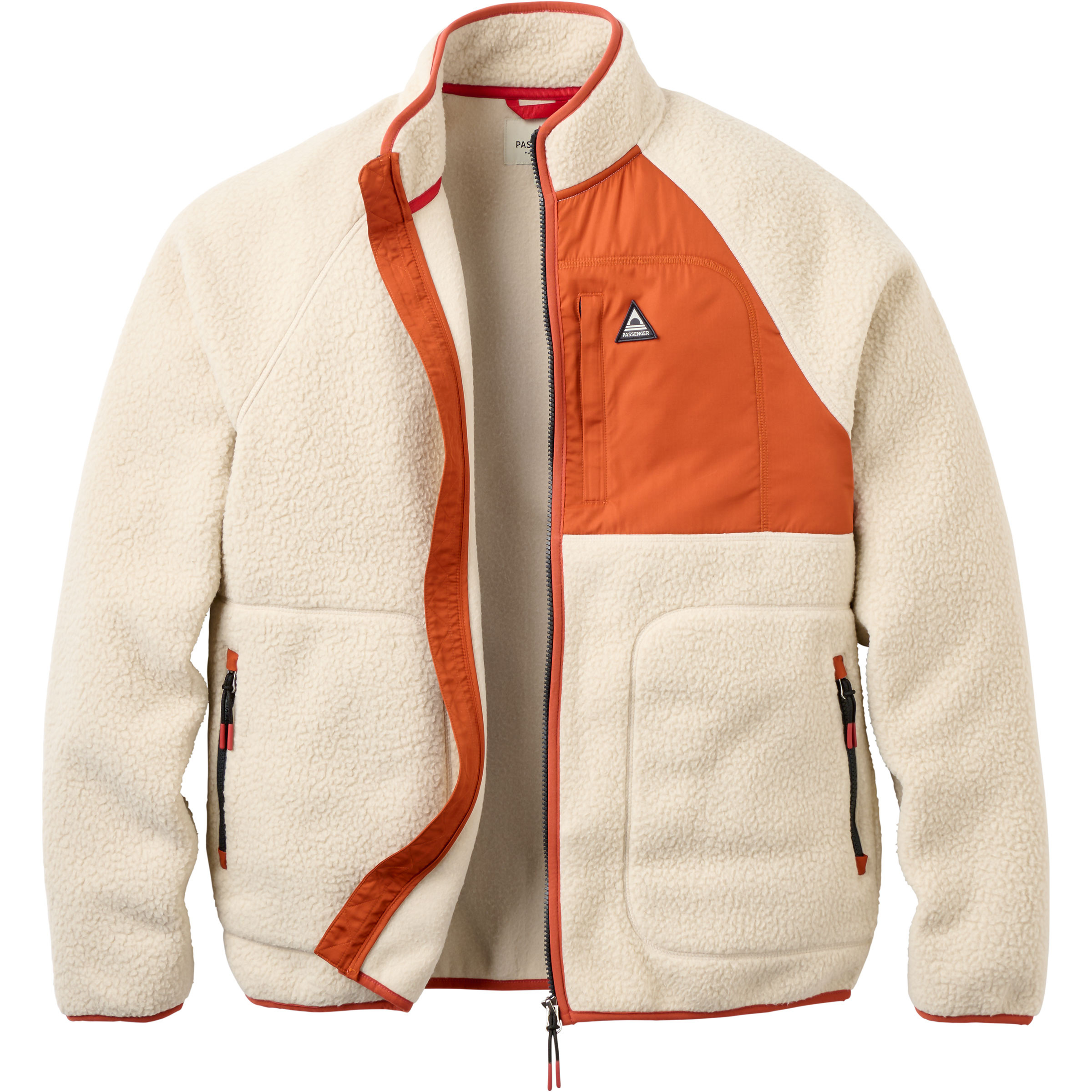 Passenger Offgrid Sherpa Fleece Herren Fleecejacke beige Größe M Lifestyle Schnell trocknend