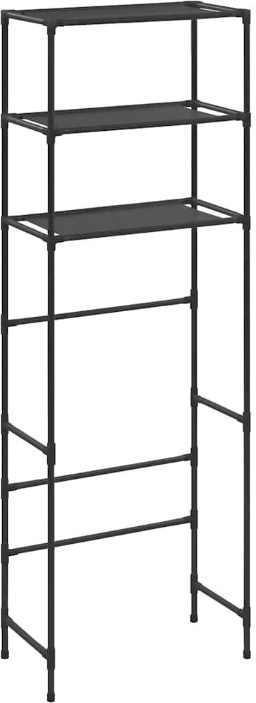 vidaXL Support de rangement de toilette à 3 niveaux Noir 53x28x169 cm