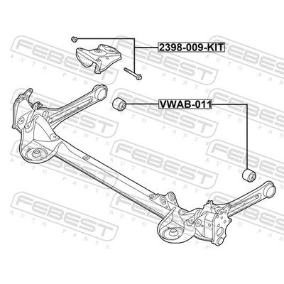 FEBEST Reparatursatz, Führungsbolzen 2398-009-KIT für VAG