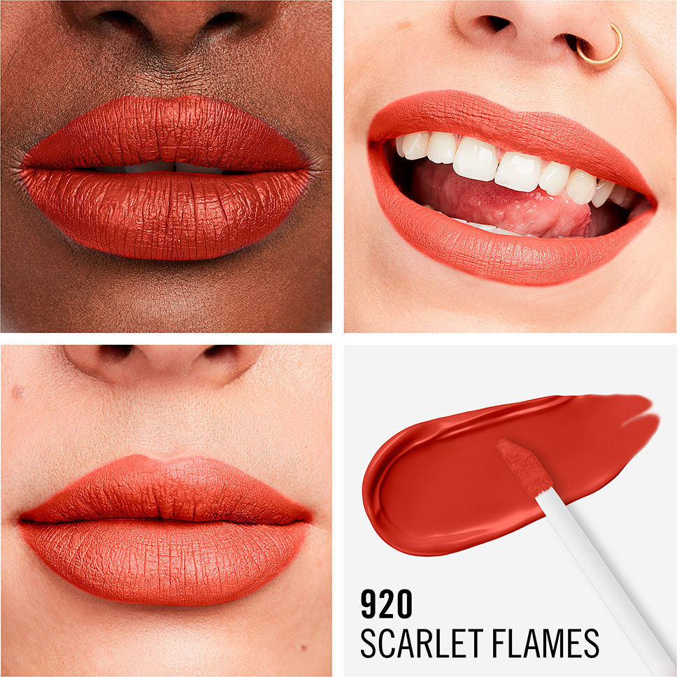 Rimmel London Rouge à lèvres liquide Lasting Mega Matte #920-flammes écarlates