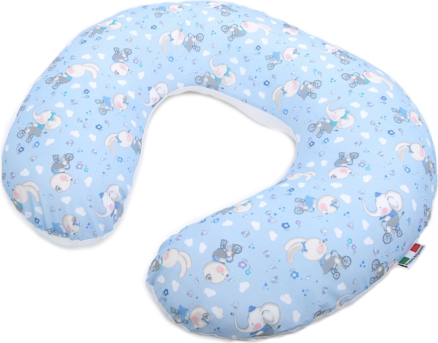 Cuscino allattamento Baby Idea 5802EAZ KIKKA Elefanti azzurri
