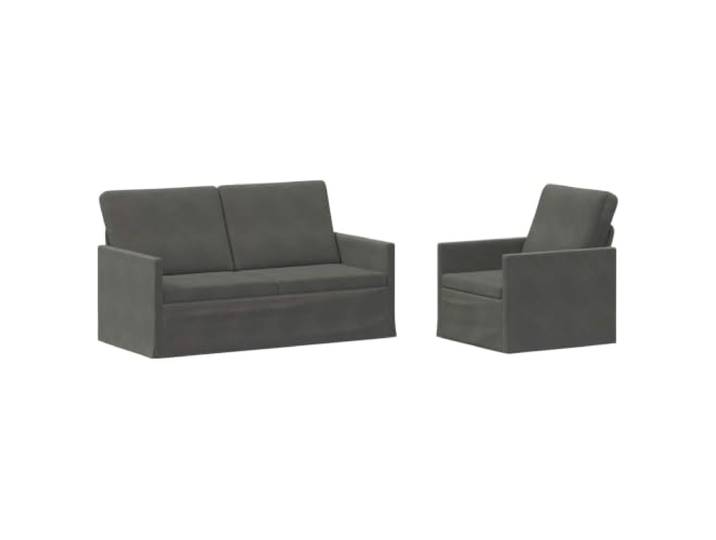 vidaXL Sofa-Set 2 pcs Dunkelgrau Cordstoff Bietet langfristige Unterstützung, Garantiert plüschige Entspannung, Verbessern die Nutzungskomfort