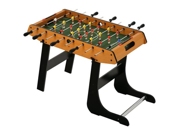 ComfortXL Tischfusball De-18846 klappbar mit Punktezähler Schwarz/Holzoptik, Braun, 42x98 cm, Freizeit & Co, Sport & Fitness