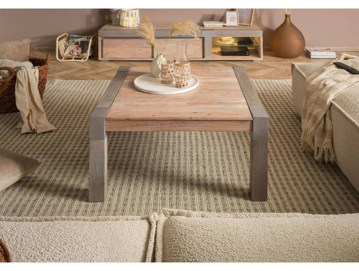Couchtisch Akazie 85x85x45 beige lackiert Amsterdam #119
