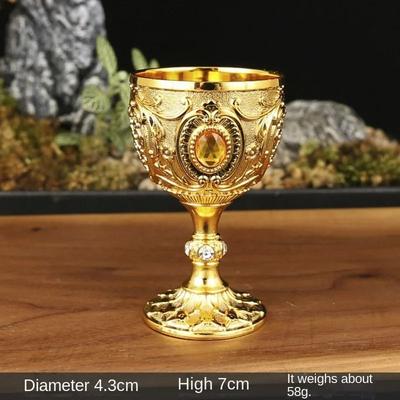 Uplift Essentials Vintage Holy Grail Medieval Engraved Metal Goblet gold